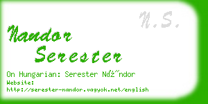 nandor serester business card